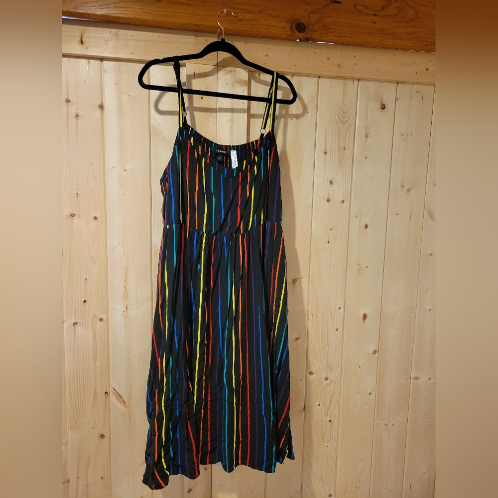 Torrid (#torridstrong) Size 4 Rainbow Midi Challis Skater Dress
